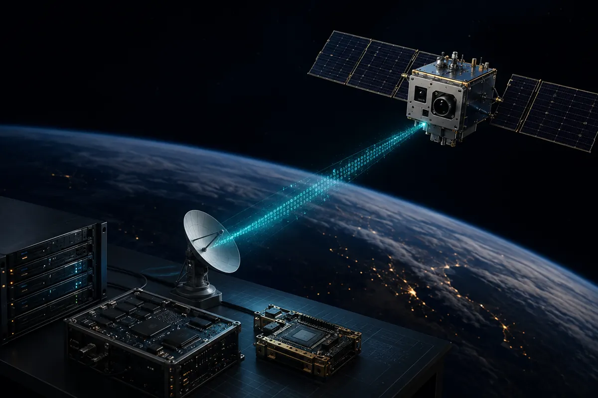 Concept illustration of satellite imaging electronics